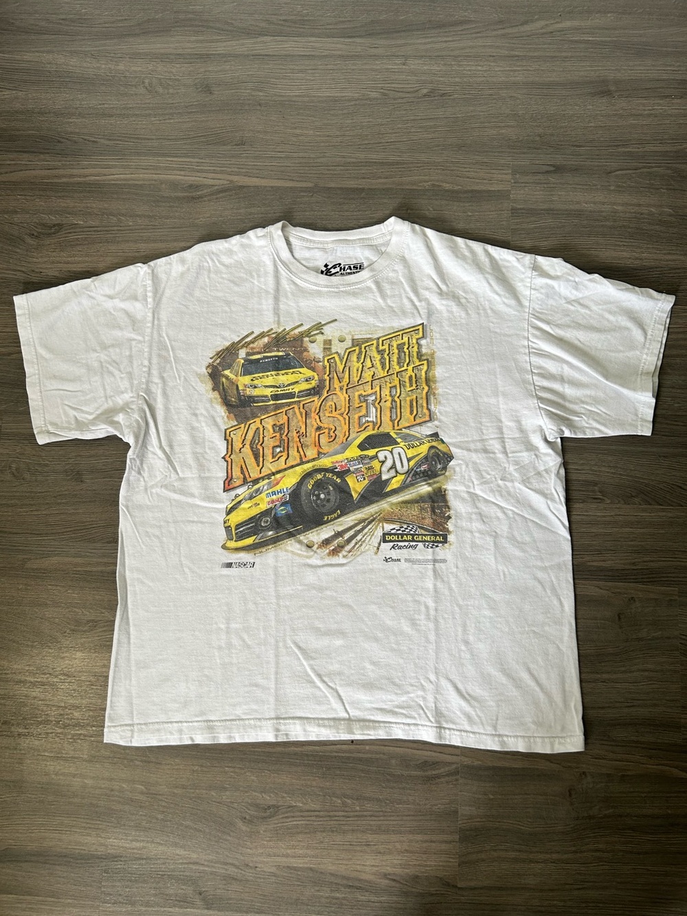 Chase Authentics Matt Kenseth Yellow and White Graphic NASCAR Racing Tee